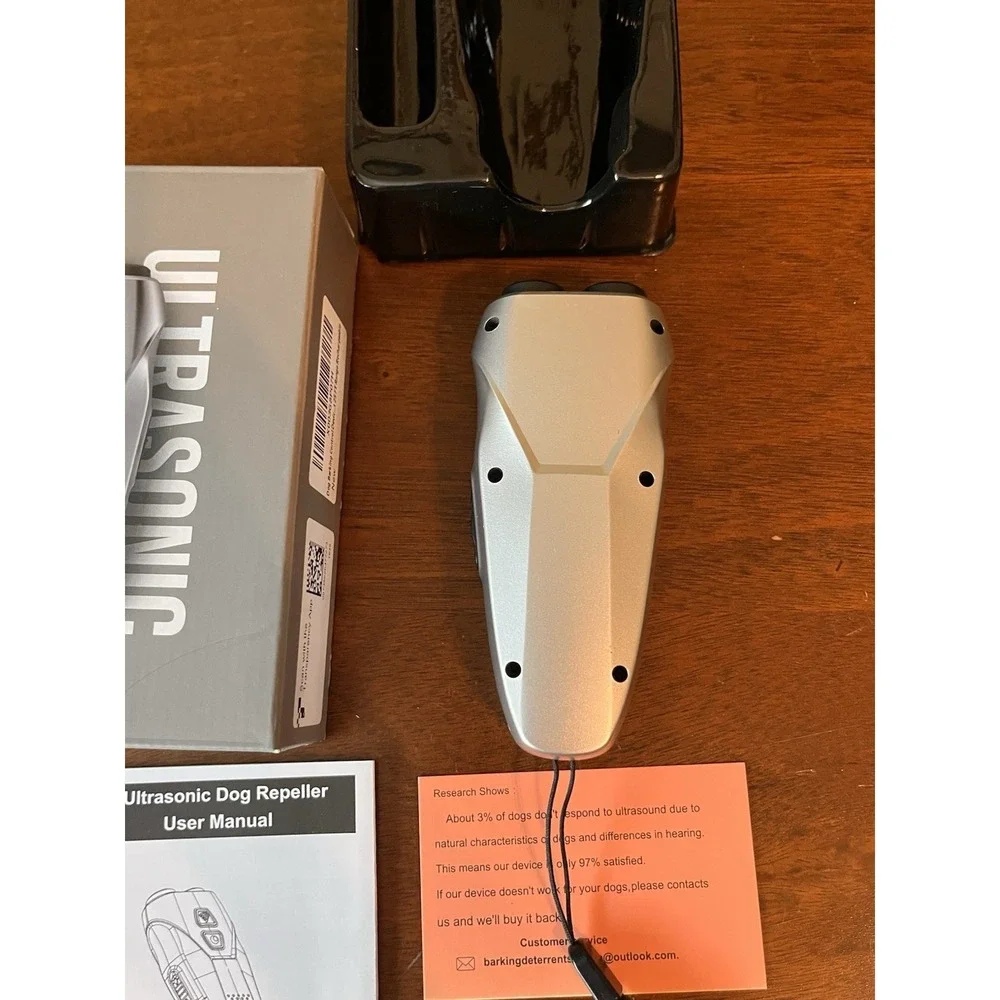 Ultrasonic Dog Barking Deterrent Trainer LED Rechargeable Open Box